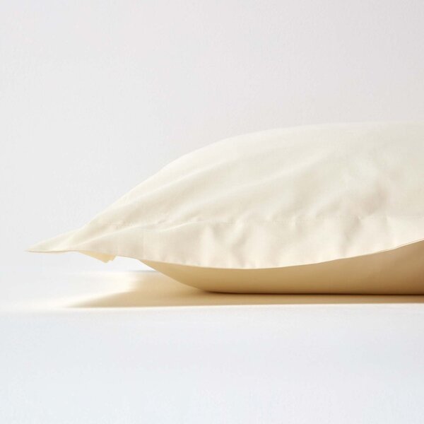 Cream Egyptian Cotton Oxford Pillowcase 200 TC, Standard Size