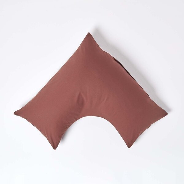 Homescapes Brown Egyptian Cotton V Shaped Pillowcase 200 TC