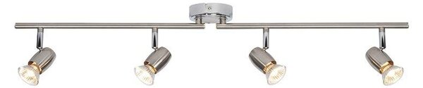 Saxby G5503177 Palermo Brushed and Polished Chrome Four Bar Spotlight