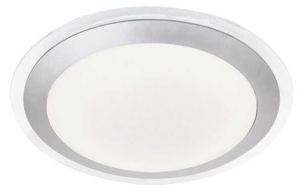 Searchlight 7684-33SI Flush Ceiling Light In Silver With White Acrylic