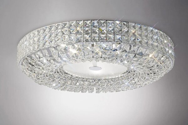 Diyas IL31202 Enya 9 Light Crystal Flush Ceiling Light