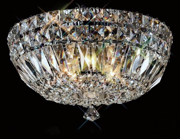 Diyas IL31482 Georgina 5 Light Crystal Ceiling Flush Light