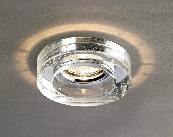 Diyas IL30831CH Clear Recessed Round Downlight Fascia with Bubbles