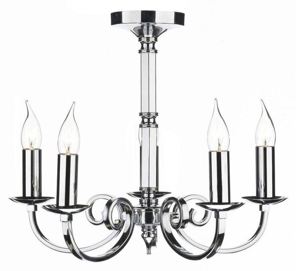 Dar MUR0550 Murray 5 Light Chrome Ceiling Pendant