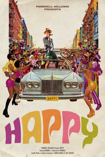 Art Poster HAPPY, (26.7 x 40 cm)