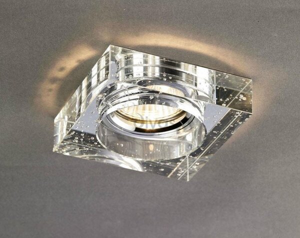 Diyas IL30832CH Clear Recessed Square Downlight Fascia with Bubbles