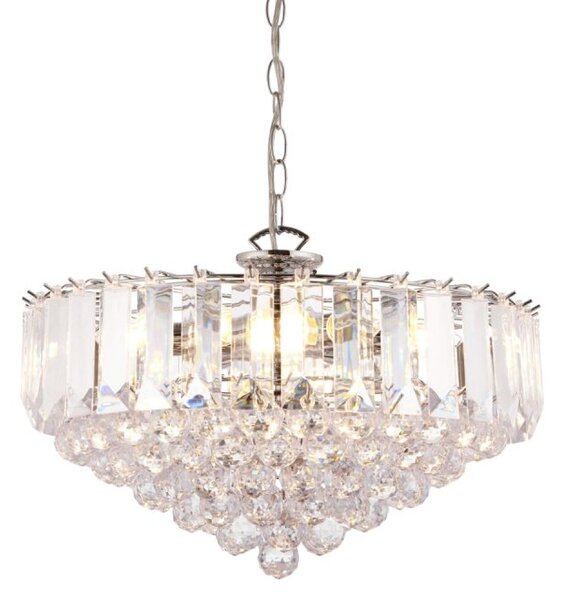 Endon FARGO-18CH Fargo Acrylic and Chrome Ceiling Pendant Light