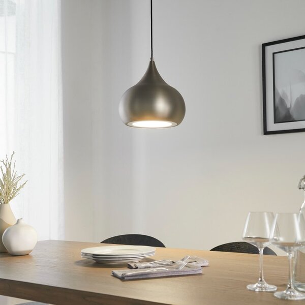 Endon 61296 Brosnan Single Ceiling Pendant Light in Matt Nickel