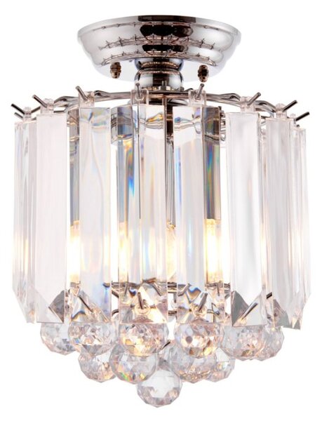 Endon FARGO-CH Fargo Acrylic and Chrome Flush Ceiling Light