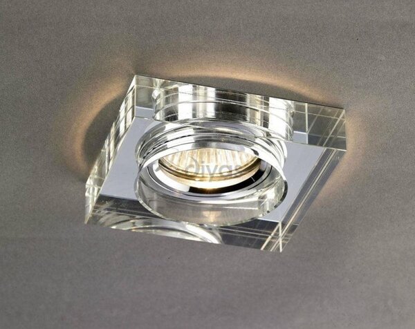 Diyas IL30822CH Clear Crystal Recessed Square Downlight Fascia