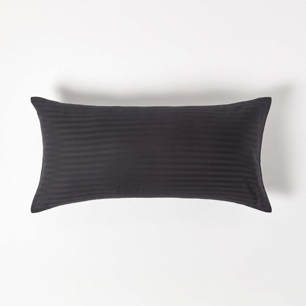 Black European Egyptian Cotton Pillowcase 330 TC, 40 x 80 cm