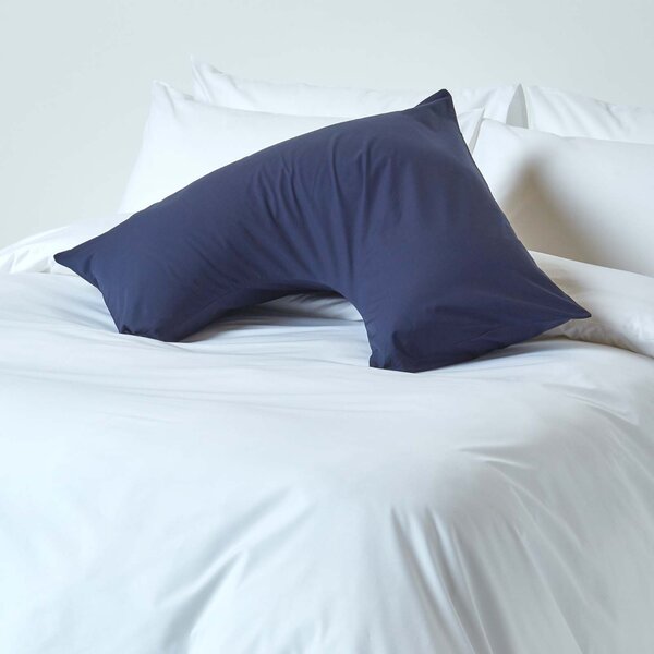 Homescapes Navy Blue Egyptian Cotton V Shaped Pillowcase 200 TC