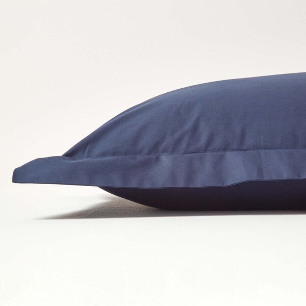 Navy Blue Egyptian Cotton Oxford Pillowcase 200 TC, Standard Size