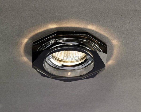 Diyas IL30823BL Black Crystal Recessed Hexagonal Downlight Fascia