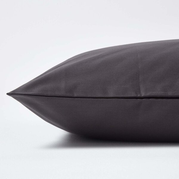 Dark Charcoal Grey European Egyptian Cotton Pillowcase 1000 TC, 40 x 40 cm