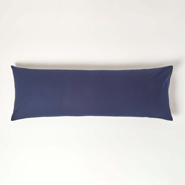 Homescapes Navy Blue Egyptian Cotton Housewife Body Pillowcase 200 TC