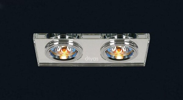 Diyas IL30807CH Clear Crystal Recessed Rectangle Downlights Fascia