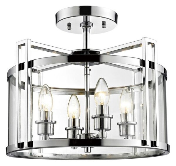 Diyas IL31081 Eaton 4 Light Ceiling Lantern in Polished Chrome