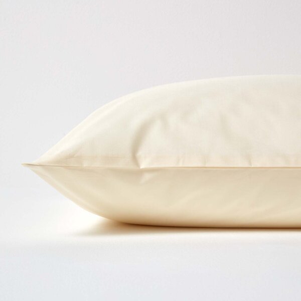 Cream European Egyptian Cotton Pillowcase 200 TC, 80 x 80 cm