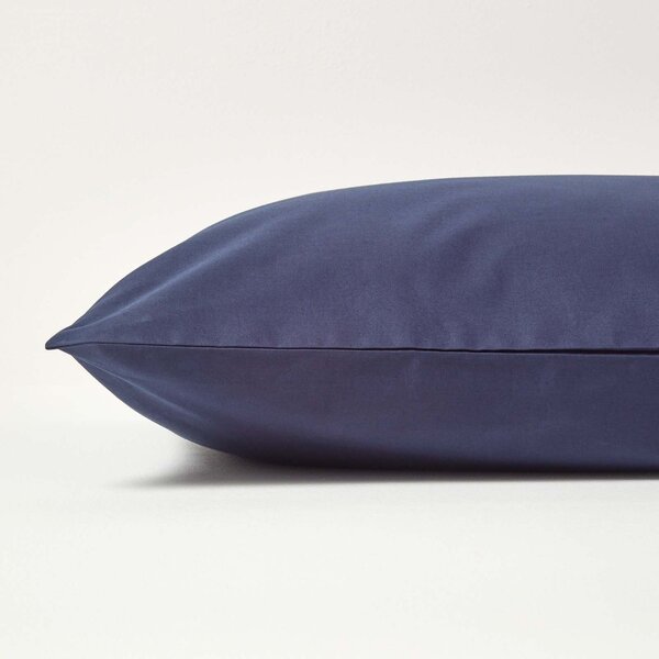 Navy Blue European Egyptian Cotton Pillowcase 200 TC, 40 x 80 cm