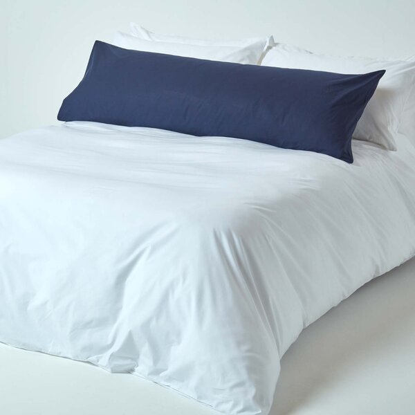 Homescapes Navy Blue Egyptian Cotton Housewife Body Pillowcase 200 TC