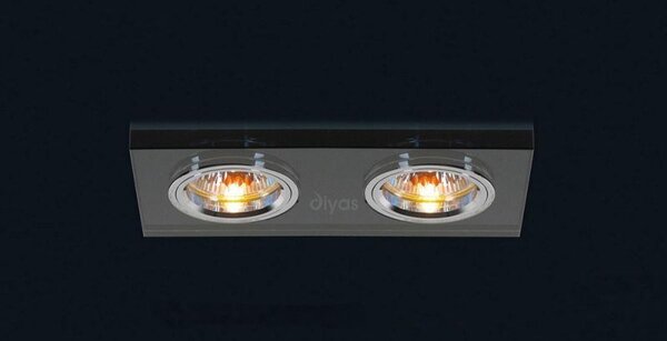 Diyas IL30807BL Black Crystal Recessed Rectangle Downlights Fascia