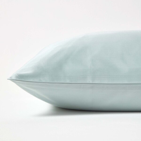 Duck Egg Blue Organic Cotton European Pillowcase 400 TC, 40 x 40 cm