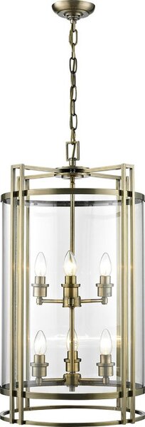 Diyas IL31094 Eaton 6 Light Ceiling Pendant Light in Antique Brass