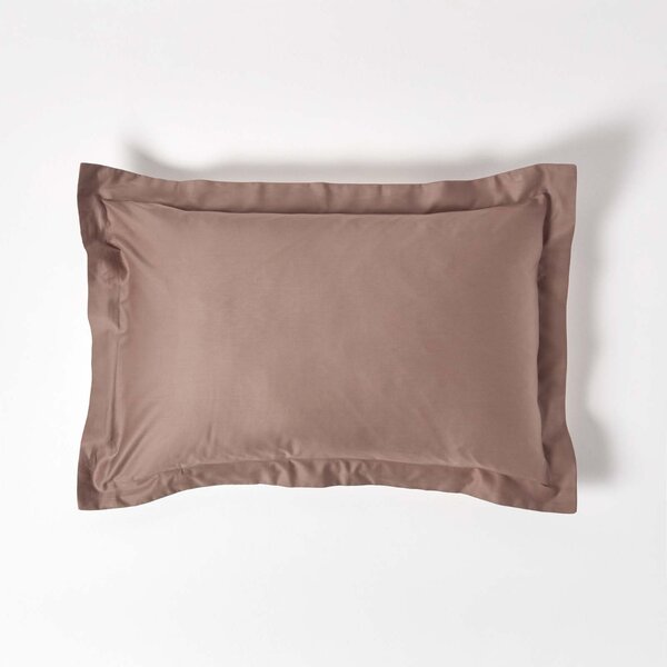 Homescapes Brown Organic Cotton Oxford Pillowcase 400 TC