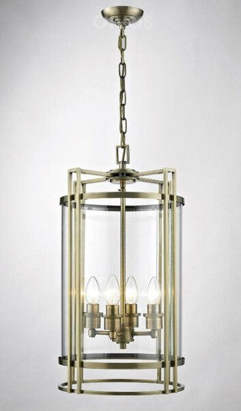 Diyas IL31093 Eaton 4 Light Ceiling Pendant Light in Antique Brass