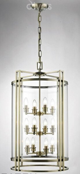 Diyas IL31095 Eaton 12 Light Ceiling Pendant Light in Antique Brass