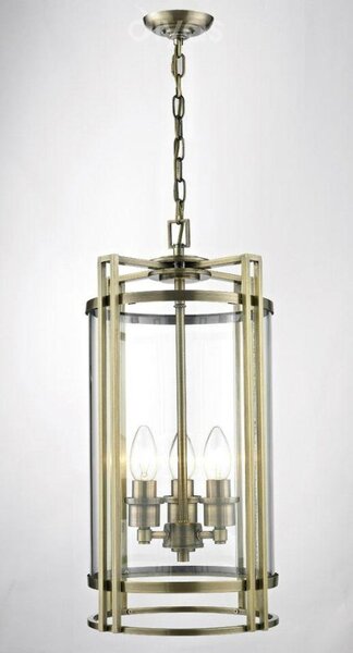 Diyas IL31092 Eaton 3 Light Ceiling Pendant Light in Antique Brass
