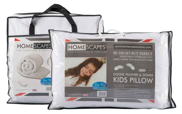 Homescapes Kids 4.5 Tog Goose Feather Duvet & Pillow Set