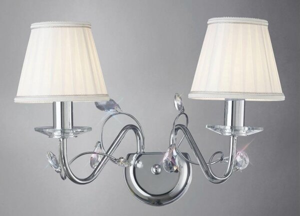 Diyas IL31212 + ILS31218 Willow Wall Light in Polished Chrome with Shades