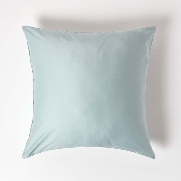 Duck Egg Blue Organic Cotton European Pillowcase 400 TC, 80 x 80 cm