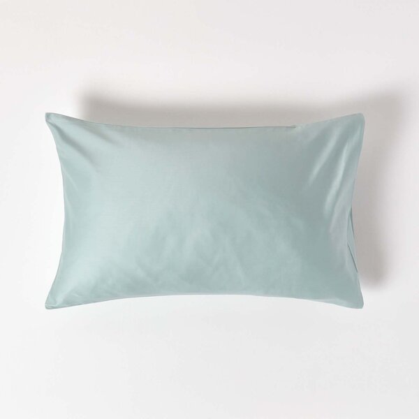 Homescapes Duck Egg Blue Organic Cotton Housewife Pillowcase 400 TC