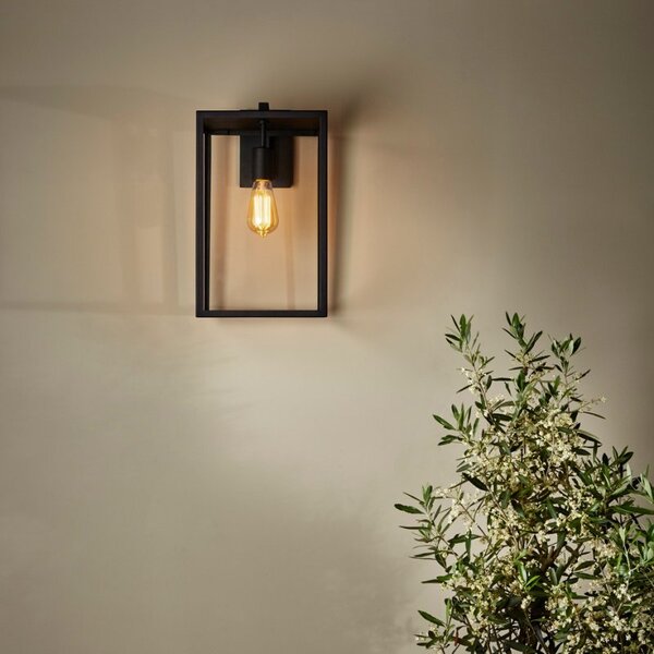 Astro Box Lantern 450mm Exterior Wall Light In Textured Black - 1354007