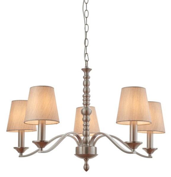 Endon ASTAIRE-5SN Astaire Large Ceiling Pendant Light in Satin Nickel Finish