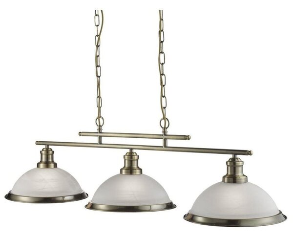 Searchlight 2683-3AB Bistro 3 Light Ceiling Bar Pendant Light Antique Brass