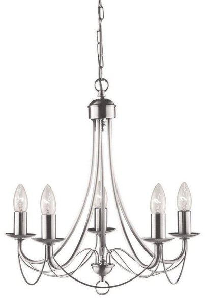 Searchlight 6345-5SS Maypole 5 Light Multi Arm Ceiling Light Silver