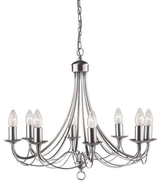 Searchlight 6348-8SS Maypole 8 Light Multi Arm Ceiling Light Silver