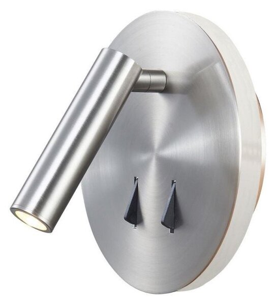 Mantra M6081 Cayman 2 Light LED Switched Wall Light In Satin Nickel