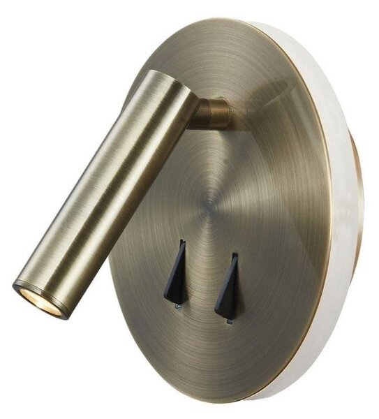 Mantra M6082 Cayman 2 Light LED Switched Wall Light In Antique Brass