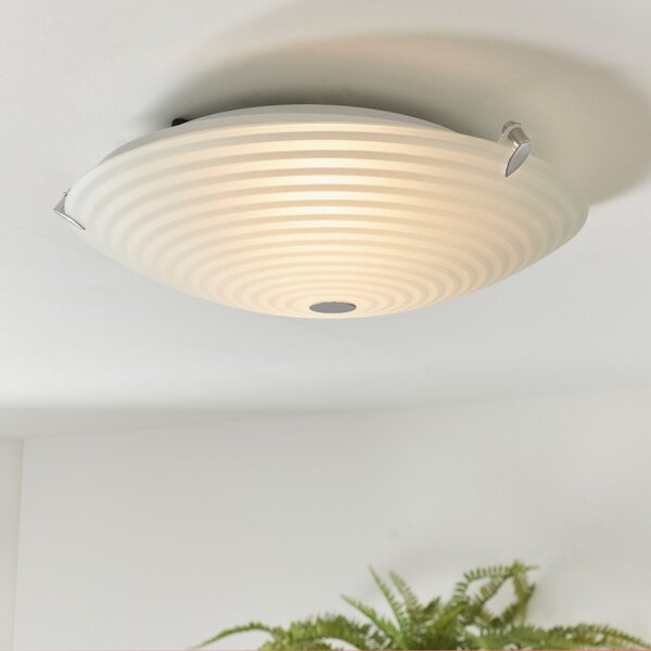 Endon 633-32 Roundel Frosted and Clear Glass Flush Ceiling Light