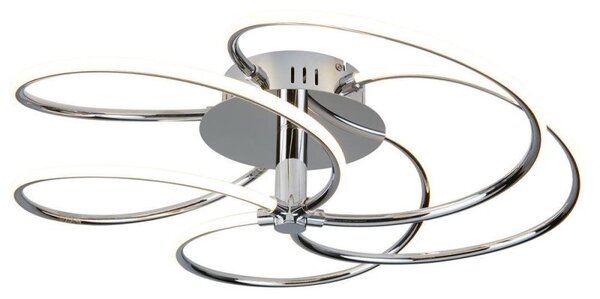Searchlight 7055-5CC Bardot Five Light Semi Flush Swirled Ceiling Light In Chrome