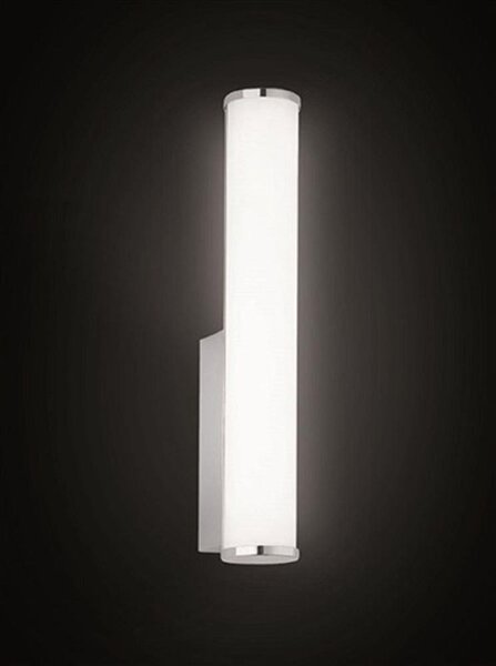 W062 Small Chrome Finish Vertical LED Wall Light With Polycarbonate Diffuser- Width: 55mm