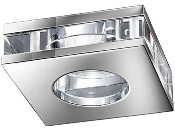 RF311 Recessed Square LED Downlight In Chrome With Crystal Glass Discs