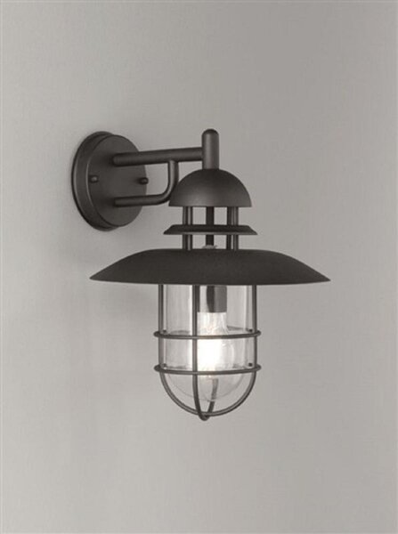 OUT6616 Matt Black Wall Light With Metalwork Cage