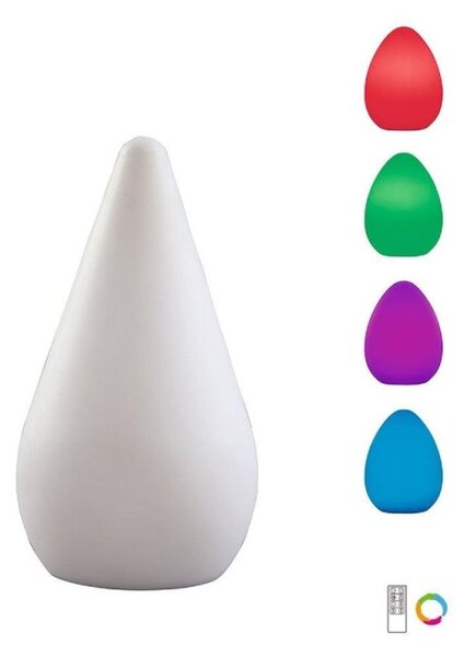 Mantra M1495 Palma 1 Light Outdoor Rechargeable LED Table Lamp In Matt And Opal White