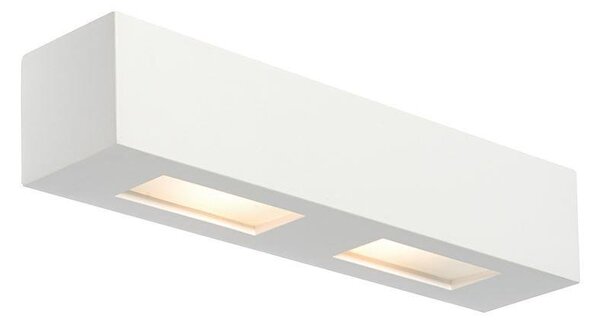 Saxby 10400 Box White Plaster And Frosted Glass Wall Light